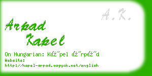 arpad kapel business card